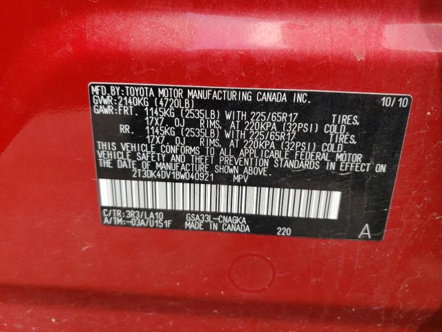 Photo 10 from auction – 2011 TOYOTA RAV4 LIMIT with VIN 2T3DK4DV1BW040921