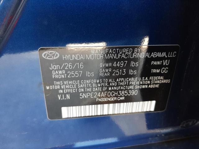 Photo 10 from auction – 2016 HYUNDAI SONATA SE with VIN 5NPE24AF0GH385390