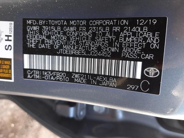 Photo 10 from auction – 2020 TOYOTA COROLLA LE with VIN JTDEBRBE5LJ024452