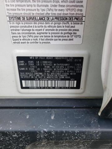 Photo 10 from auction – 2010 SUBARU OUTBACK 2. with VIN 4S4BRBKC0A3356378