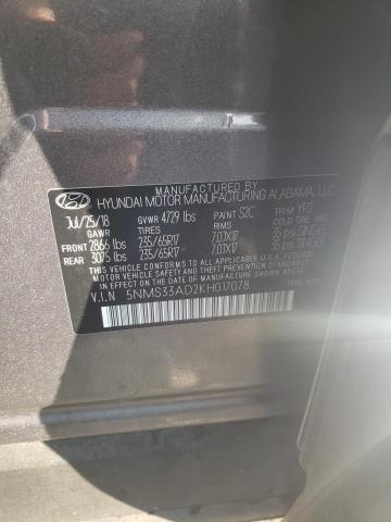 Photo 10 from auction – 2019 HYUNDAI SANTA FE S with VIN 5NMS33AD2KH017078