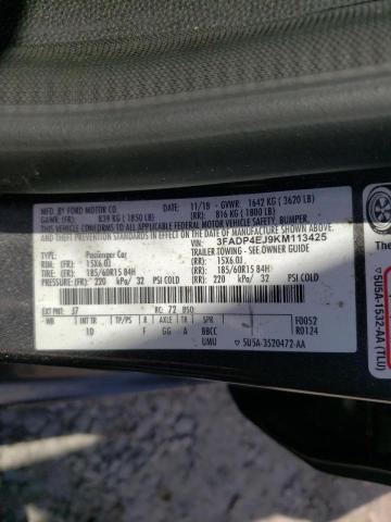 Photo 10 from auction – 2019 FORD FIESTA SE with VIN 3FADP4EJ9KM113425