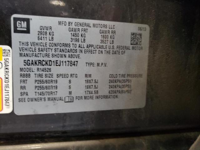 Photo 10 from auction – 2014 BUICK ENCLAVE with VIN 5GAKRCKD1EJ117847