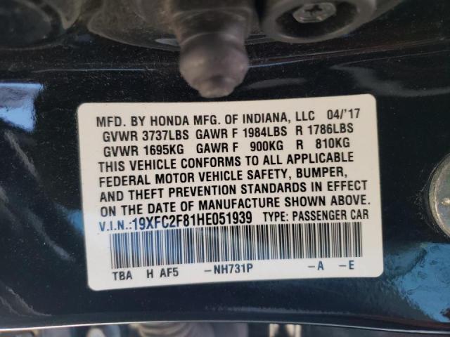 Photo 10 from auction – 2017 HONDA CIVIC EX with VIN 19XFC2F81HE051939