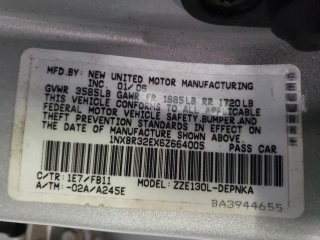 Photo 10 from auction – 2006 TOYOTA COROLLA CE with VIN 1NXBR32EX6Z664005