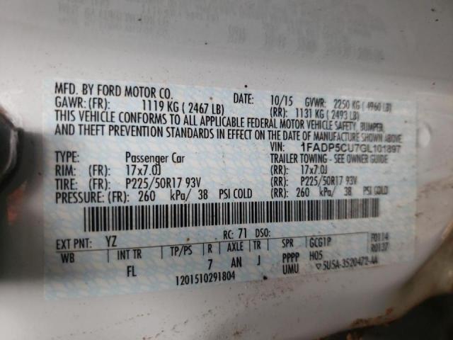 Photo 10 from auction – 2016 FORD C-MAX PREM with VIN 1FADP5CU7GL101897