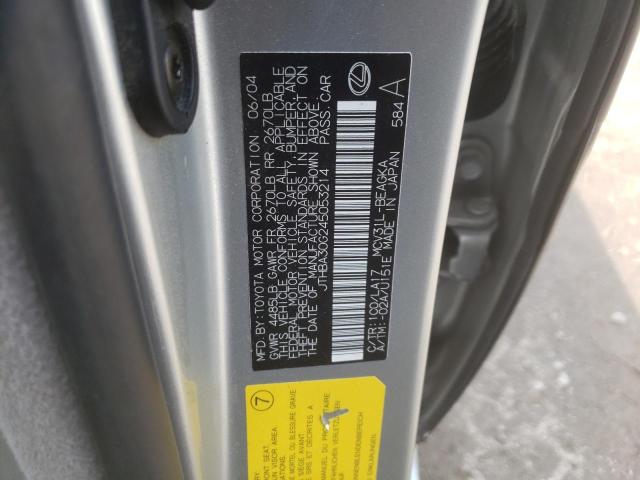 Photo 10 from auction – 2004 LEXUS ES 330 with VIN JTHBA30G245053214