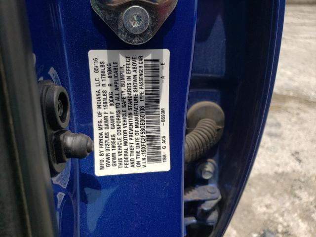 Photo 10 from auction – 2016 HONDA CIVIC LX with VIN 19XFC2F58GE060108