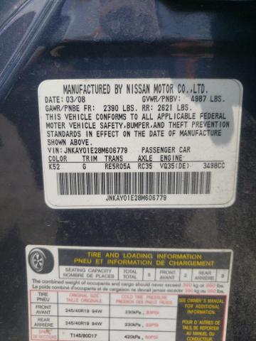 Photo 10 from auction – 2008 INFINITI M35 BASE with VIN JNKAY01E28M606779