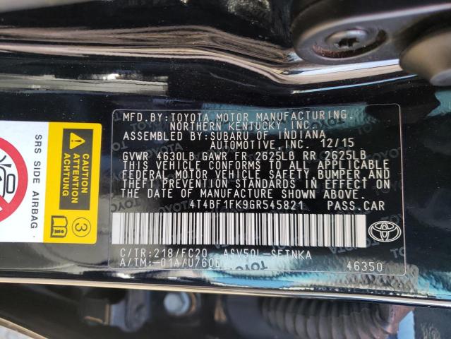 Photo 10 from auction – 2016 TOYOTA CAMRY LE with VIN 4T4BF1FK9GR545821