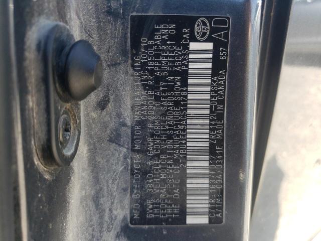 Photo 10 from auction – 2010 TOYOTA COROLLA BA with VIN 2T1BU4EE5AC511784