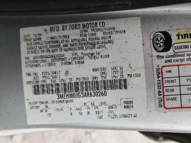 Photo 10 from auction – 2010 MERCURY MILAN PREM with VIN 3MEHM0JG3AR630260
