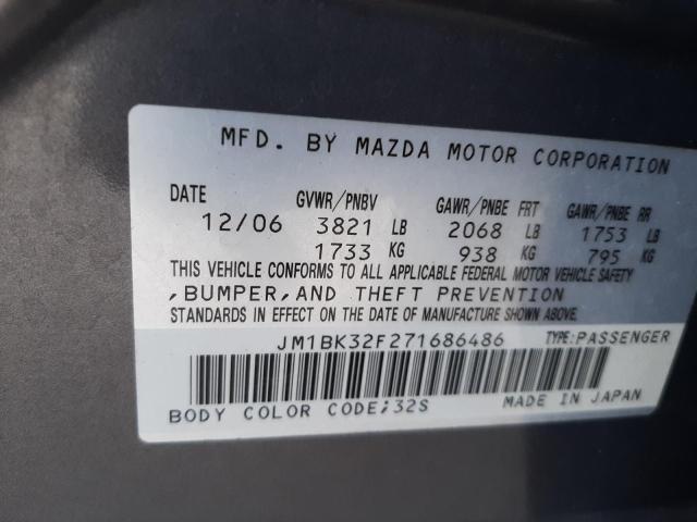 Photo 10 from auction – 2007 MAZDA 3 I with VIN JM1BK32F271686486