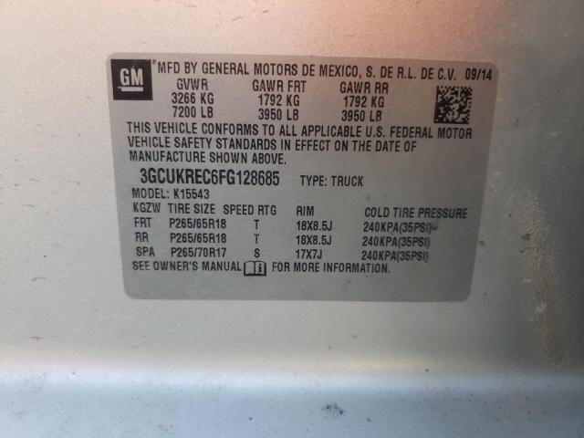 Photo 10 from auction – 2015 CHEVROLET SILVERADO with VIN 3GCUKREC6FG128685