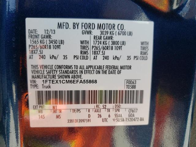 Photo 10 from auction – 2014 FORD F150 SUPER with VIN 1FTEX1CM6EFA55868