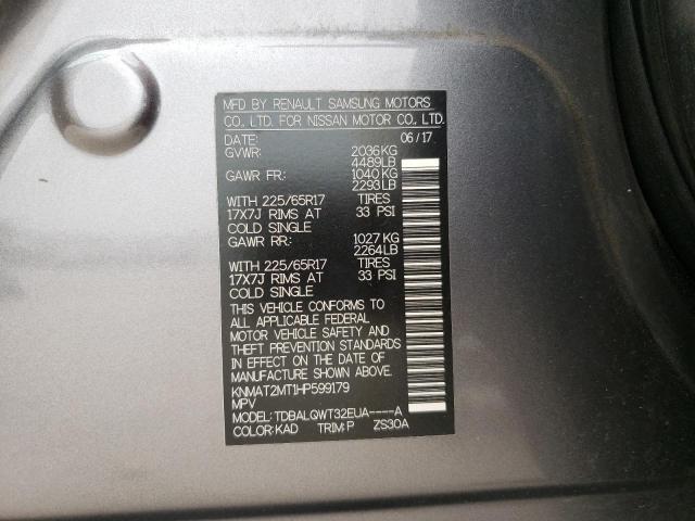 Photo 10 from auction – 2017 NISSAN ROGUE S with VIN KNMAT2MT1HP599179