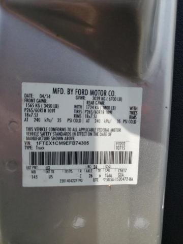 Photo 10 from auction – 2014 FORD F150 SUPER with VIN 1FTEX1CM9EFB74305