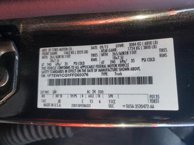 Photo 10 from auction – 2015 FORD F150 SUPER with VIN 1FTEW1CG1FFD03376