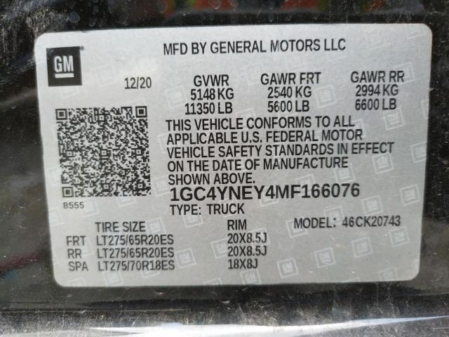 Photo 10 from auction – 2021 CHEVROLET SILVERADO with VIN 1GC4YNEY4MF166076