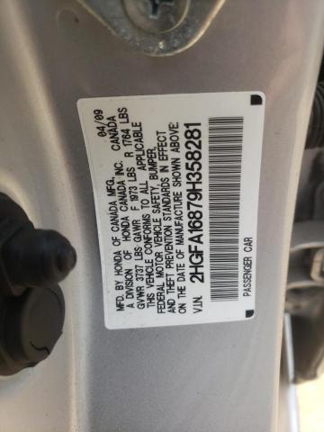 Photo 10 from auction – 2009 HONDA CIVIC EX with VIN 2HGFA16879H358281