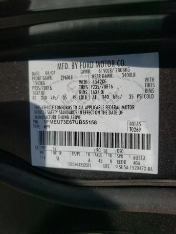 Photo 10 from auction – 2007 FORD EXPLORER X with VIN 1FMEU73E67UB55158