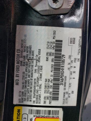 Photo 10 from auction – 2015 FORD FUSION SE with VIN 3FA6P0HD4FR108729
