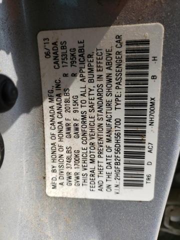 Photo 10 from auction – 2013 HONDA CIVIC LX with VIN 2HGFB2F56DH561700