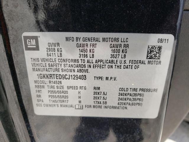 Photo 10 from auction – 2012 GMC ACADIA DEN with VIN 1GKKRTED9CJ129403