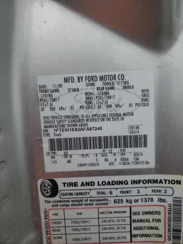 Photo 10 from auction – 2010 FORD F150 SUPER with VIN 1FTEW1E82AFA87245