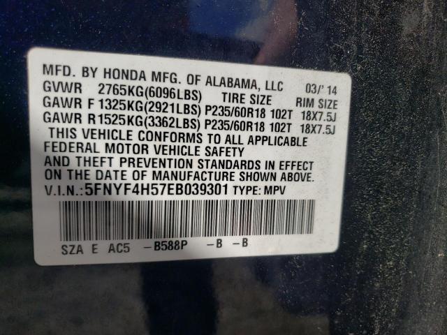 Zdjęcie 10 z aukcji – 2014 HONDA PILOT EXL z VIN 5FNYF4H57EB039301