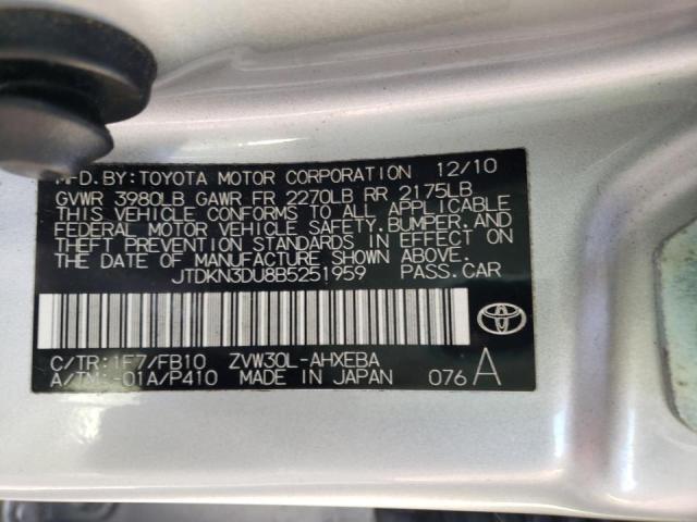 Photo 10 from auction – 2011 TOYOTA PRIUS with VIN JTDKN3DU8B5251959