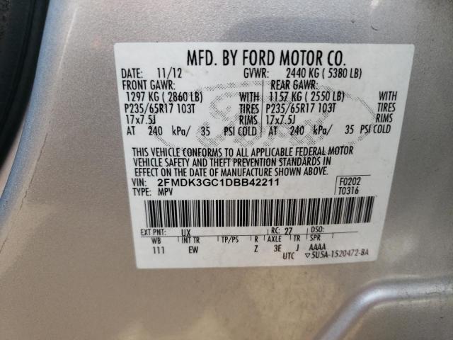 Photo 10 from auction – 2013 FORD EDGE SE with VIN 2FMDK3GC1DBB42211