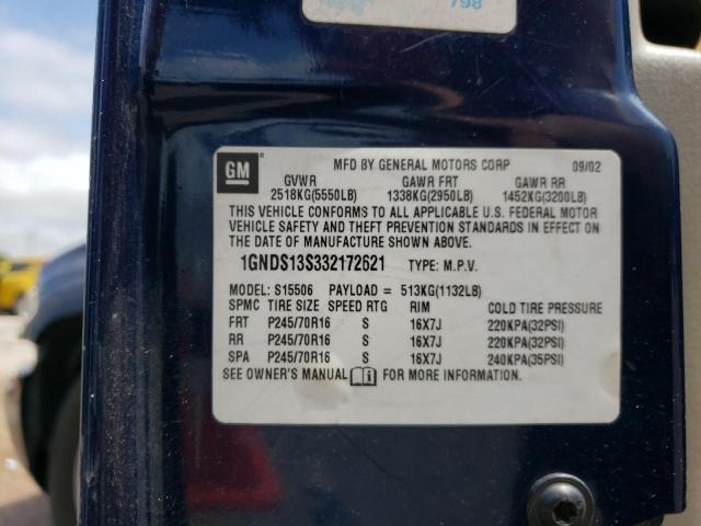 Photo 10 from auction – 2003 CHEVROLET TRAILBLAZE with VIN 1GNDS13S332172621