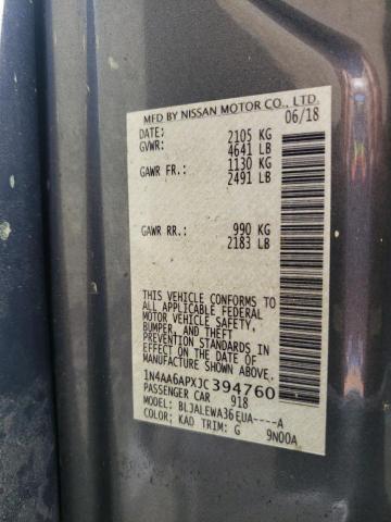 Photo 10 from auction – 2018 NISSAN MAXIMA 3.5 with VIN 1N4AA6APXJC394760