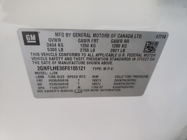 Photo 10 from auction – 2015 CHEVROLET EQUINOX LT with VIN 2GNFLHE36F6105121