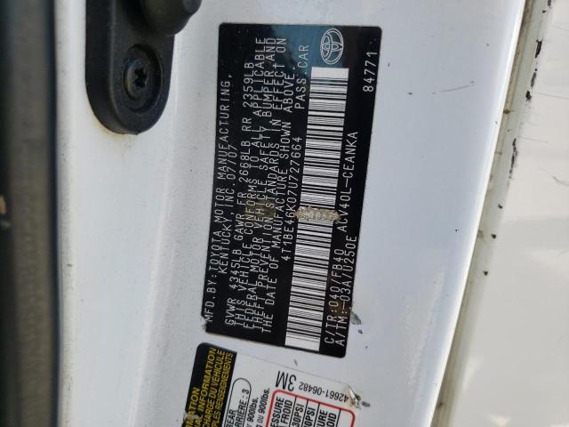 Photo 10 from auction – 2007 TOYOTA CAMRY CE with VIN 4T1BE46K07U727664