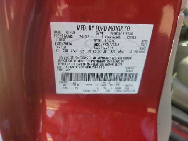 Photo 10 from auction – 2008 FORD ESCAPE XLT with VIN 1FMCU93148KC94119