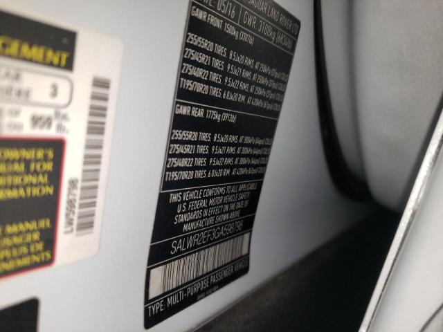 Photo 10 from auction – 2016 LAND ROVER RANGE ROVE with VIN SALWR2EF3GA598798