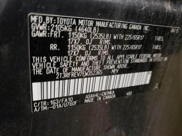 Photo 10 from auction – 2015 TOYOTA RAV4 XLE with VIN 2T3RFREV7FW352365