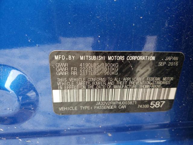 Photo 10 from auction – 2017 MITSUBISHI LANCER ES with VIN JA32V2FW7HU003871