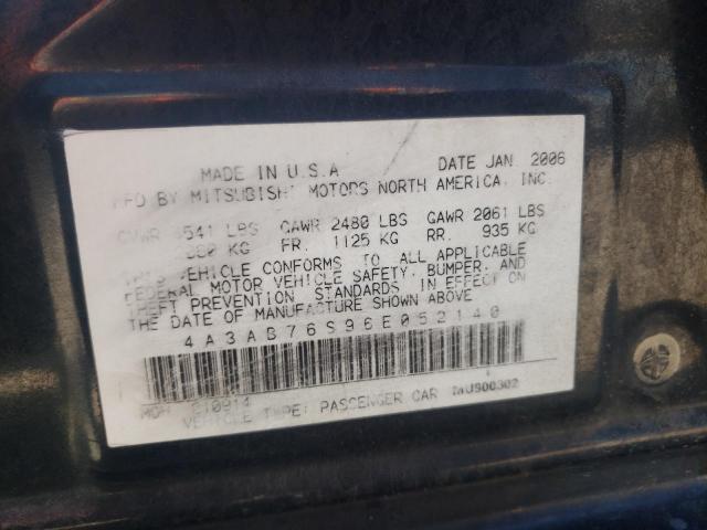 Photo 10 from auction – 2006 MITSUBISHI GALANT GTS with VIN 4A3AB76S96E052140