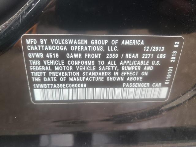 Photo 10 from auction – 2014 VOLKSWAGEN PASSAT SE with VIN 1VWBT7A39EC060069