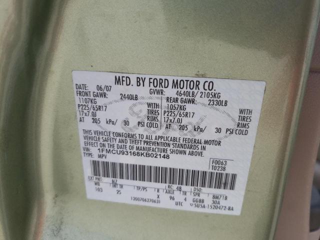 Photo 10 from auction – 2008 FORD ESCAPE XLT with VIN 1FMCU93168KB02148