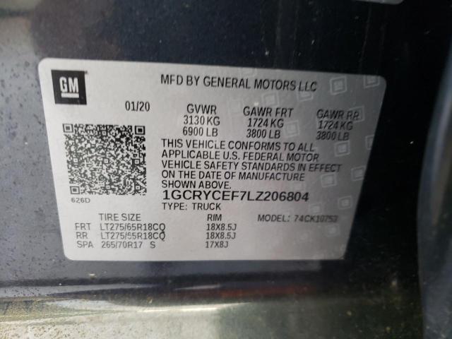 Photo 10 from auction – 2020 CHEVROLET SILVERADO with VIN 1GCRYCEF7LZ206804