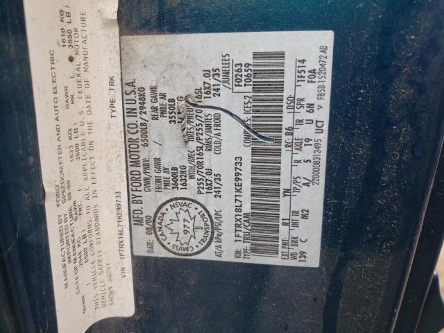 Photo 10 from auction – 2001 FORD F-150 with VIN 1FTRX18L71KE99733