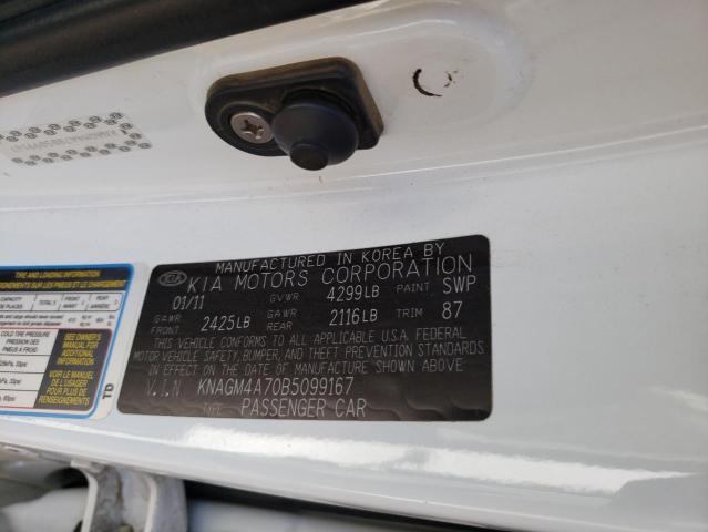 Photo 10 from auction – 2011 KIA OPTIMA LX with VIN KNAGM4A70B5099167