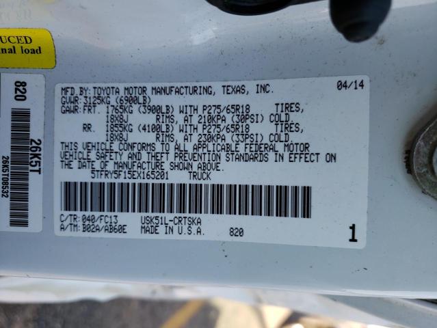 Photo 10 from auction – 2014 TOYOTA TUNDRA DOU with VIN 5TFRY5F15EX165201
