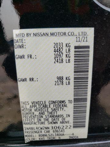Photo 10 from auction – 2022 NISSAN ALTIMA SR with VIN 1N4BL4CW2NN306222