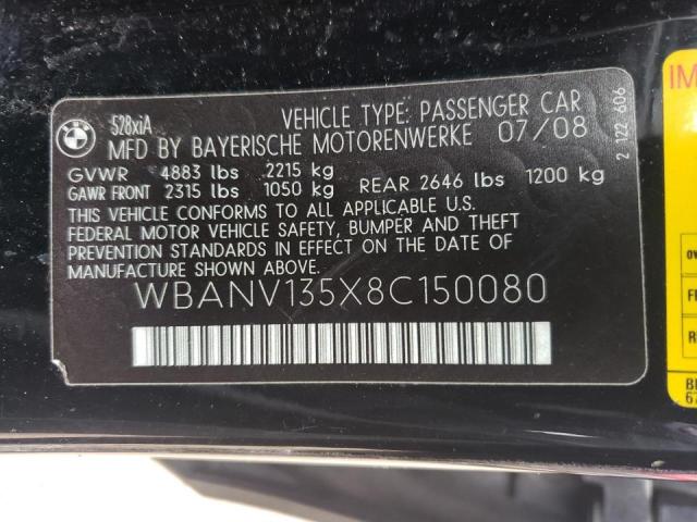 Photo 10 from auction – 2008 BMW 528 XI with VIN WBANV135X8C150080