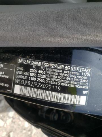 Photo 10 from auction – 2002 MERCEDES-BENZ E 320 4MAT with VIN WDBJF82J92X072119